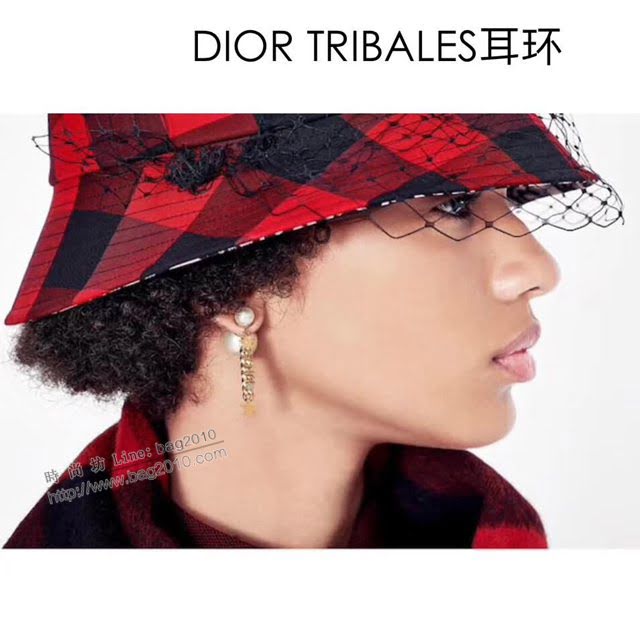 Dior飾品 迪奧經典熱銷款新Lucky Dice系列大小珍珠耳釘耳環  zgd1020